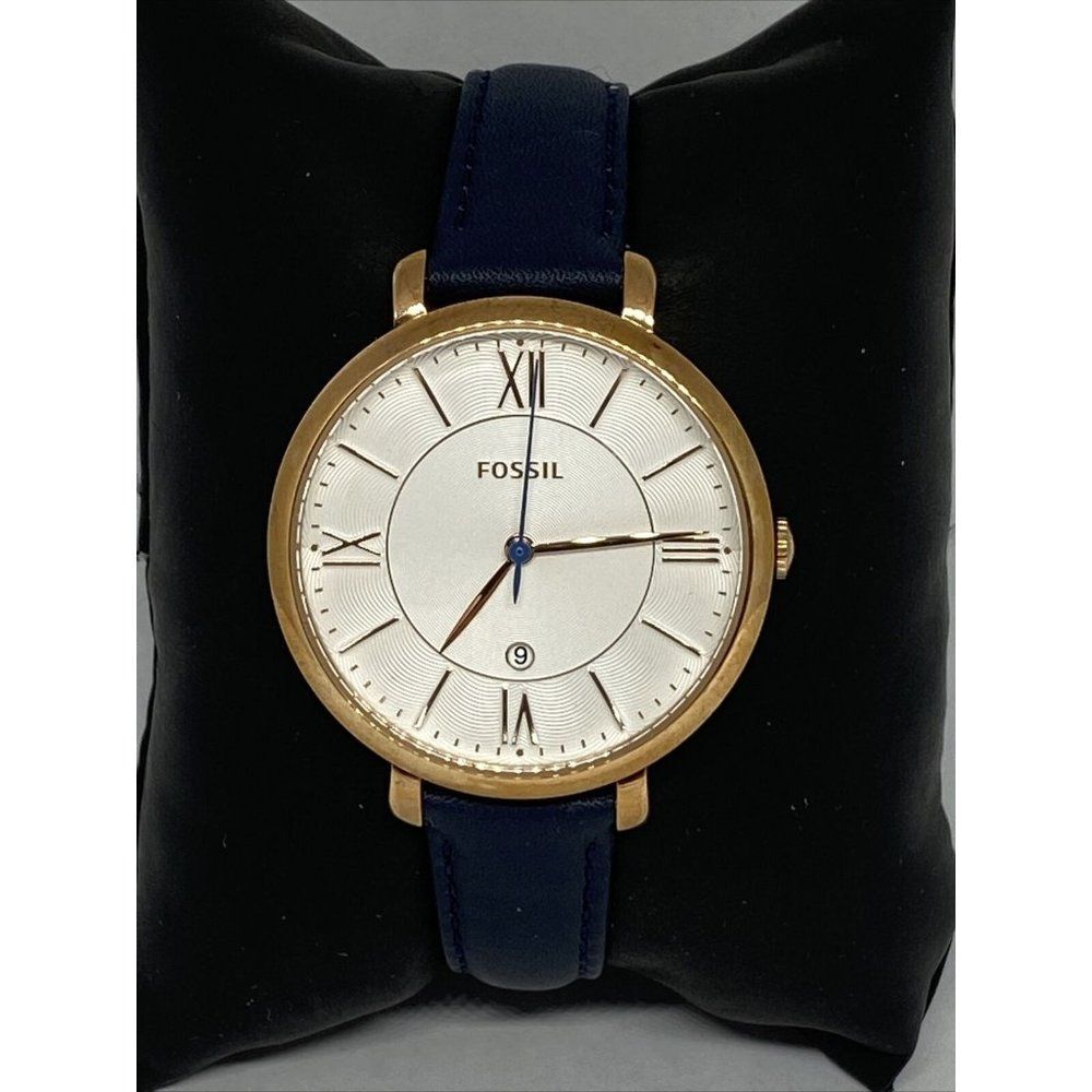 Fossil ES4140 Women's Blue Leather Analog Dial Qua